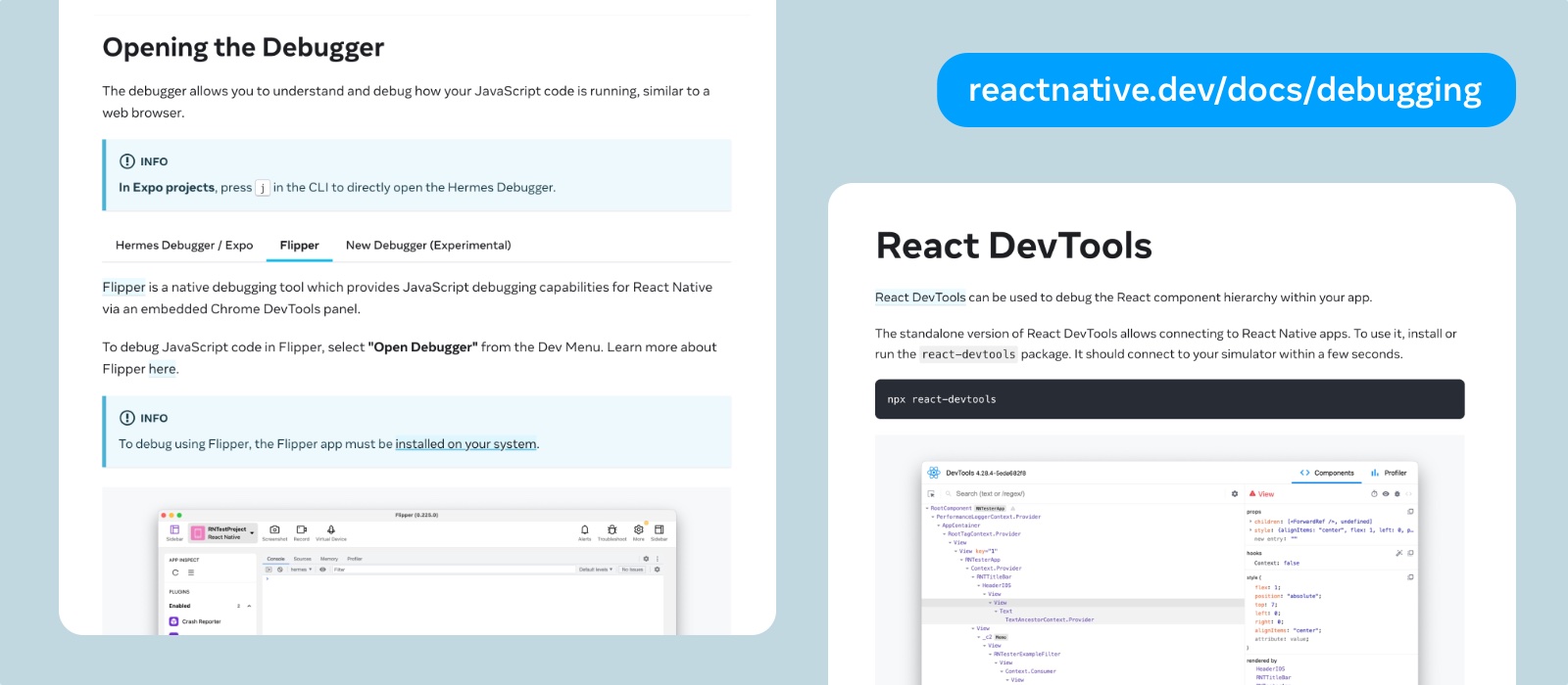 Overview of the Debugging docs as of 0.73